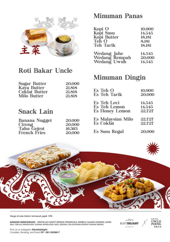 Bukit Delight Menu - Image 1